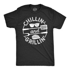 Mens Chillin and Grillin T Shirt Funny Outdoor Summer BBQ Tee for Guys