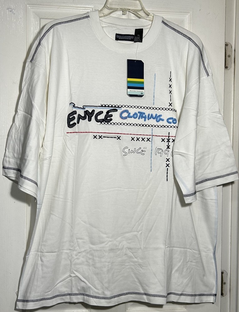 men 3x T shirt short sleeve urban Multi Stitch with applique and prints NWT