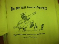 HOMOSASSA FL Old Mill Tavern MULLET TOSS 2015 yellow XL t shirt