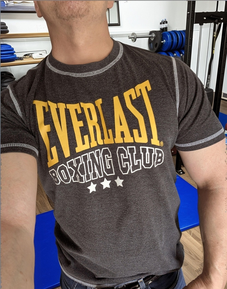MEN’S TSHIRT: Everlast Boxing Club Athletic Training Performance Black Gym MED