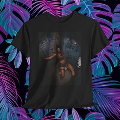 Lara Croft Tomb Raider T-Shirt Retro Gamer Action Girl Graffiti Bathroom