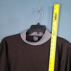 Ace Sportswear Men’s Pullover Long Sleeve Shirt Brown Actual Size L