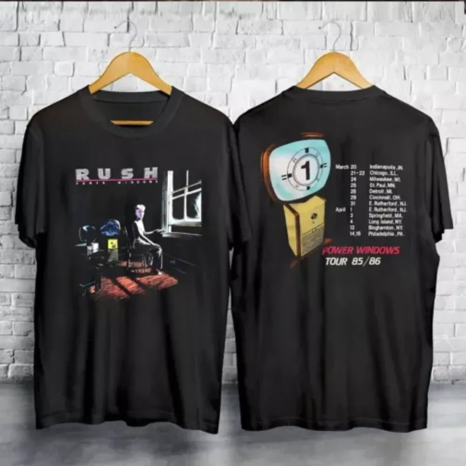 Rush Power Windows Tour 1985 T-Shirt Black Band Concert 80s