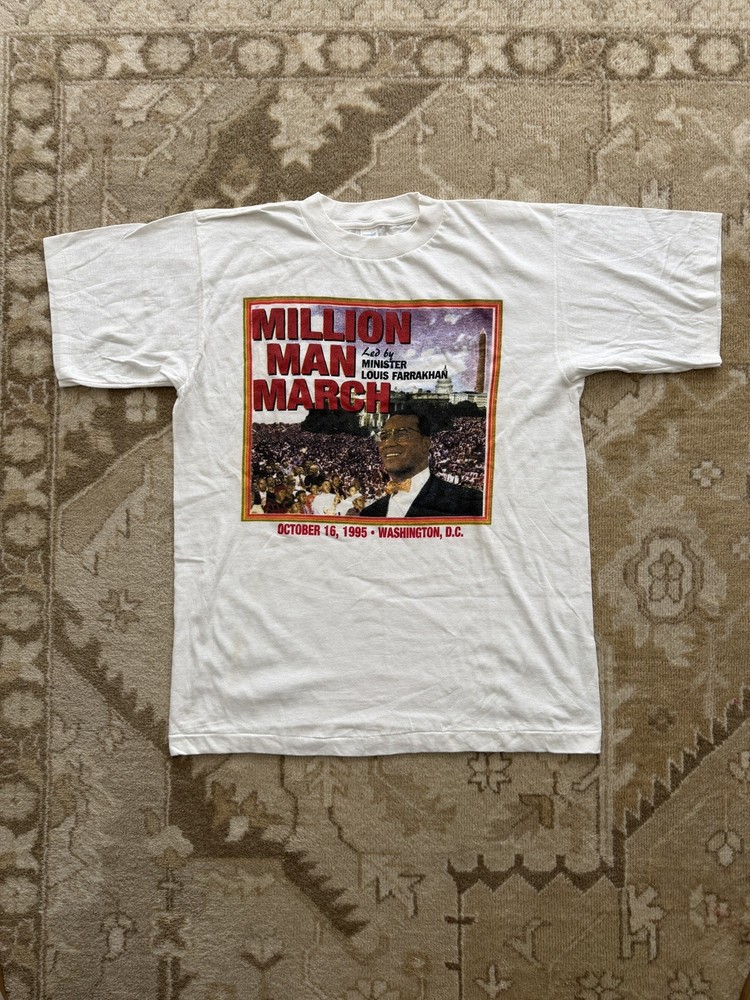 Vintage 1995 Million Man March T-Shirt Adult XL Single Stitch Black History 90s