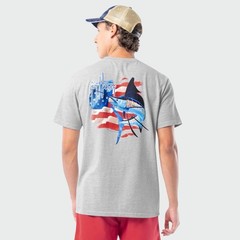 Guy Harvey Patriotic Pocket T-Shirt XXL in Sport Grey Heather NWT
