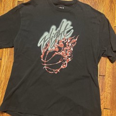 Air Jordan Flight Graphic Travis Scott Cactus Jack Beaded T-Shirt Size XL Black