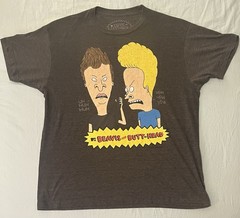 MTV Beavis and Butt-Head 90s Y2K cartoon Gray T-Shirt medium Mike Judge