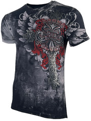 Xtreme Couture By Affliction Men’s T-Shirt SALVATION Black Wings Cross S-5XL