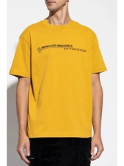 NWT Mens Moncler Grenoble Mustard Manica Corta Cotton Tee Shirt sz M $325