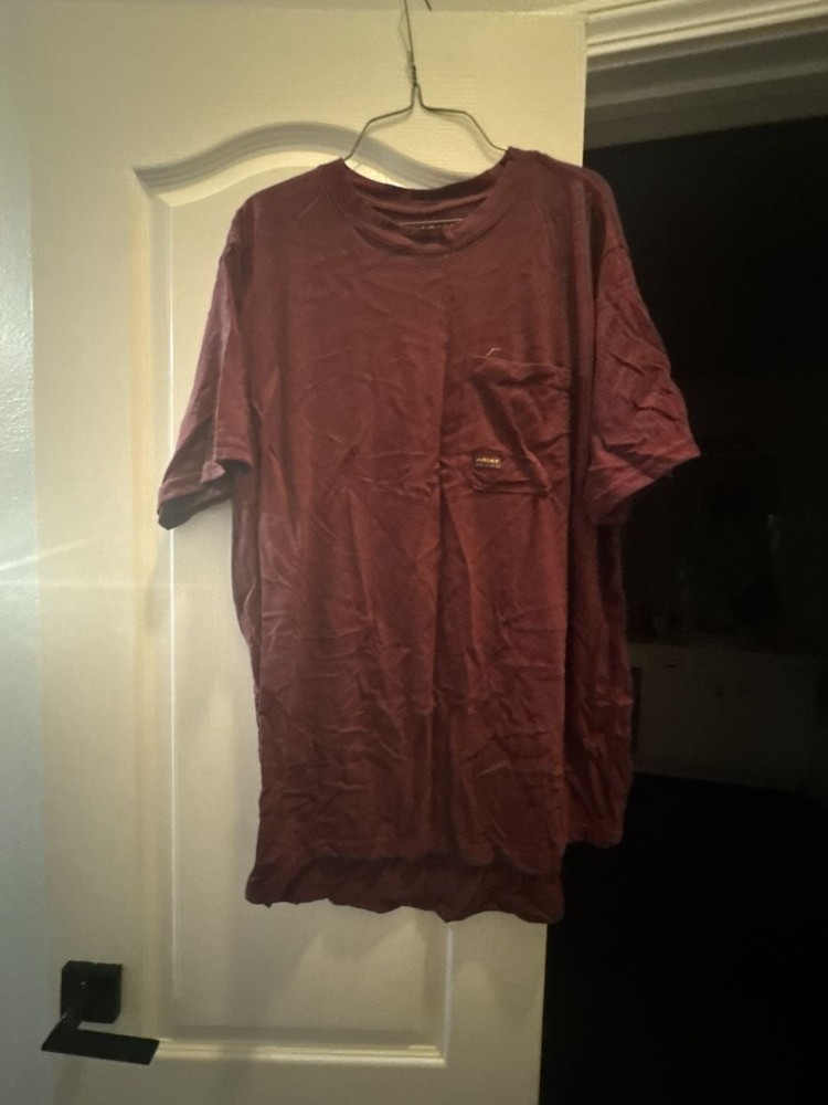 Ariat Men’s Rebar Cotton Strong Hardhead Graphic T-Shirt in Burgundy Heather
