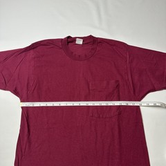 VTG BVD Shirt Mens Large Maroon Pocket Crewneck USA Single Stitch Selvedge