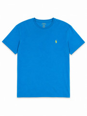 Polo Ralph Lauren Men’s Medium Blue T-Shirt Yellow Pony Logo Crew Neck