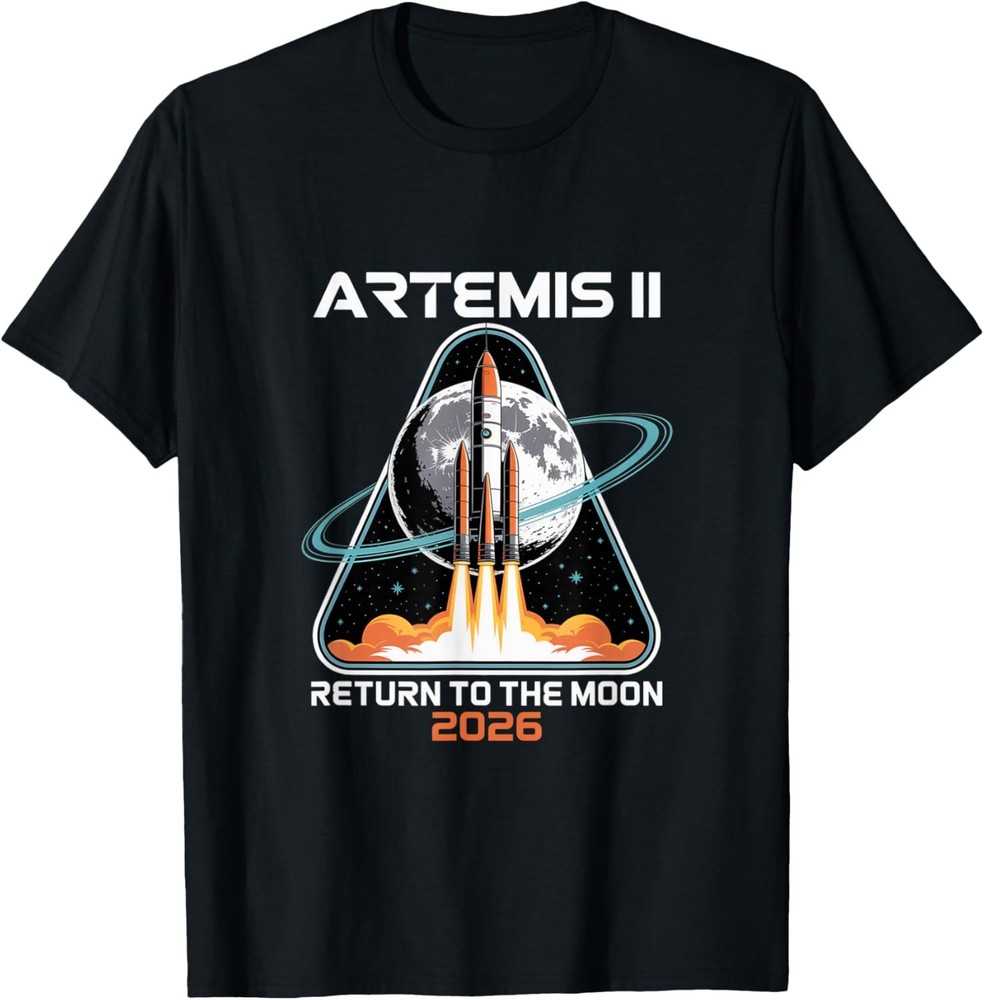 Artemis II Moon Rocket Launch Space Exploration Graphic T-Shirt