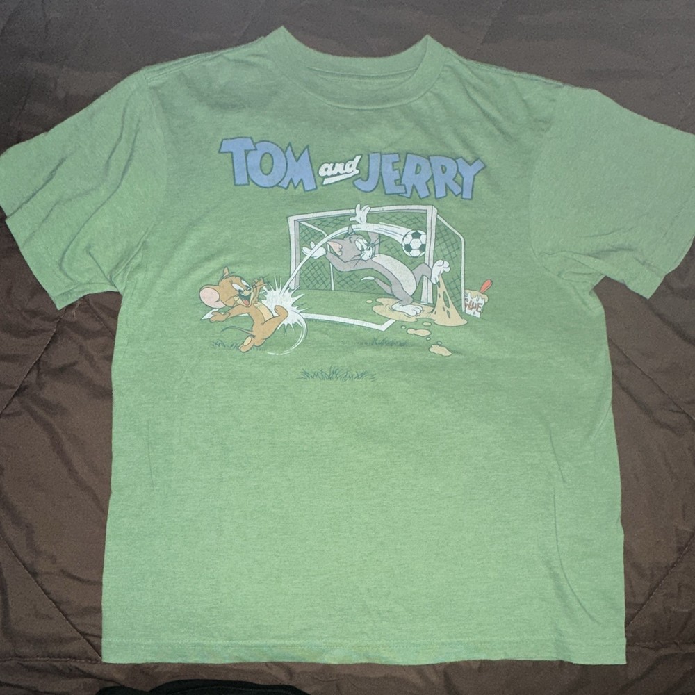 Old Navy Collectabilitees Tom & Jerry Green Graphic Print Boys XL (14/16)