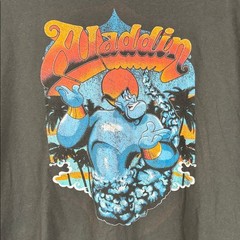 Disney Men’s XXL Short-Sleeve Aladdin Genie Graphic Tee T-Shirt Cotton Charcoal