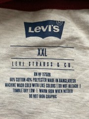 Levis Graphic Gray And Red Long Sleeve Hoodie Shirt Size 2XL