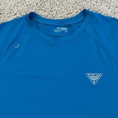 NEW Columbia PFG Shirt Wild Cast Sun Shirt UPF Omni-Shade Blue Mens Size SMALL