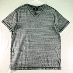 Rock & Republic Gray Y2K Short Sleeve V-neck Cotton Poly Blend T-shirt Mens XL