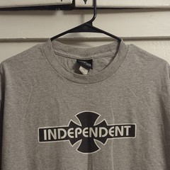 Independent Men’s Gray Graphic Logo Crew Neck Short Sleeve T-Shirt Size L
