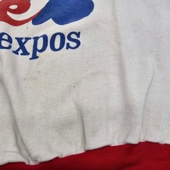 1970s Montreal Expos White & Red Large Sweatshirt Baseball MLB Long Sleeve