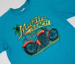 Vintage Biker Rally T-Shirt 90s Single Stitch Harley Myrtle Beach Mens Size XL