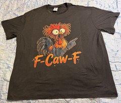 vintage “F-CAW-F” CRAZY ROOSTER T-SHIRT ADULT 4XL xxxxl CHICKEN FUNNY DIRTY hen