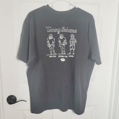 Tommy Bahama Shirt Mens Large Gray Relax Weekend Football Graphic Cotton