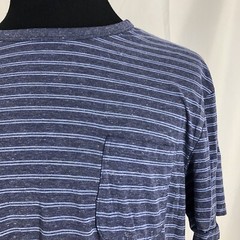 Jachs T Shirt Mens XL Blue Pin Stripes Pocket Crew Neck