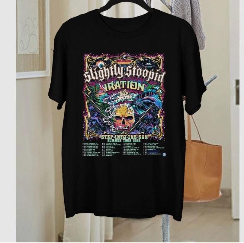 Slightly Stoopid Step Into The Sun Summer Tour 2025 T Shirt Black
