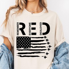 RED Friday Shirt Support Our Troops Patriotic Flag Tee