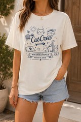 Personalized Cat Comfort Tee Family Crew Pet Lover Gift