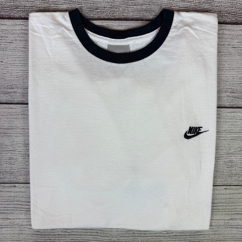 Vintage Nike Silver Tag White Essential Ringer T-shirt size Men’s 3XL
