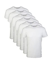 Men’s Crew T-Shirts, Multipack, Style G1100, White (6-Pack), Small