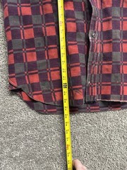 Vintage 60s Champion Cotton Red Plaid Flannel Shirt Size L Gusset Paint Splatter