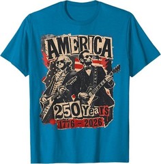 George Washington Lincoln Playing Guitar Abe Lincoln 250th T-Shirt
