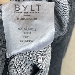 BYLT Basics Shirt Mens L Gray Drop Cut Short Sleeve Stretch Performance Tee