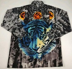 Vintage Trust Tiger Shirt Men’s XL Black Gray Long Sleeve Button 90s Flaws