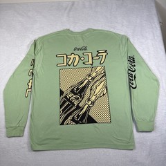 Coca Cola PacSun Medium Green Long Sleeve Vintage Graphic Logo Tee Skate Retro