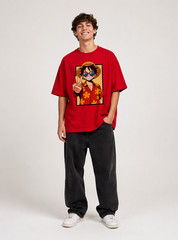 Anime Oversized T Shirt Japanese Streetwear Luffy Graphic Tee Unisex Cotton Top