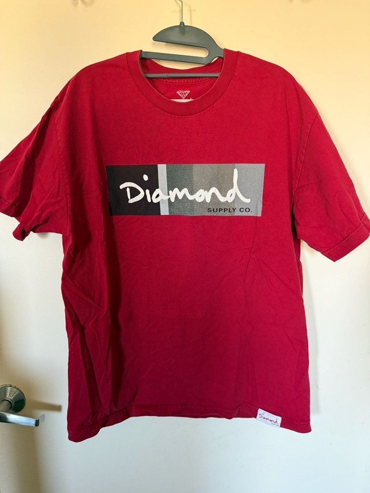 Diamond Supply Co. Red Box Logo Graphic T-Shirt
