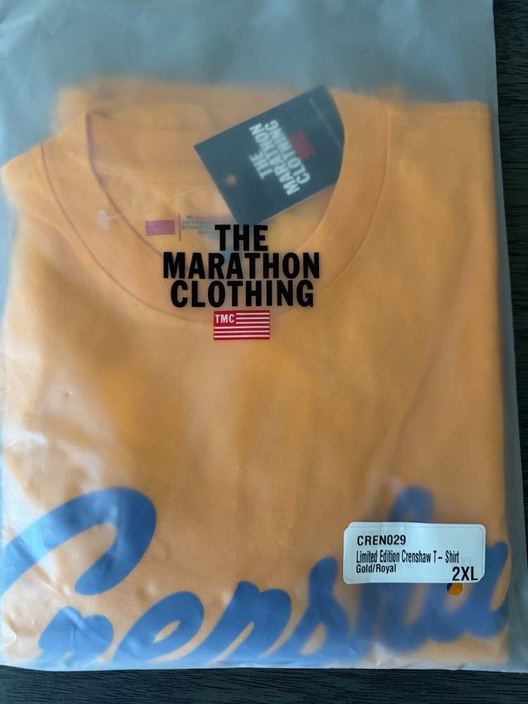 The Marathon Clothing Crenshaw T-Shirt Limited Edition Gold/Royal 2XL NWT