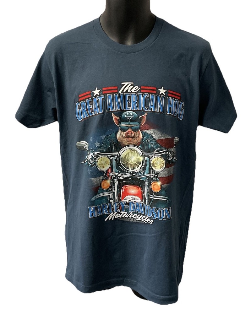 Harley Davidson Men’s American HOG Short Sleeve T-Shirt Blue 402946320