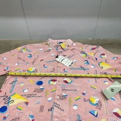 NWT 90s Inspired Button Up Drill Clothing Co Unisex T Shirt Pink 90% Polyester M