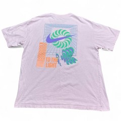 Nike Festival T Shirt Adult Size Medium Pink Big Logo Double Sided Loose Fit