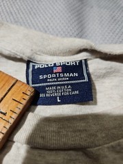 Vtg Polo Sport Shirt Mens Large Beige Sportsman Fishing Preppy Graphic Tee Y2k