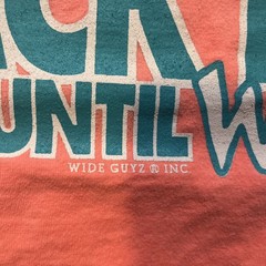 Vintage WIDE GUYZ Shirt XL Pink Single Stitch 90s Gym Bodybuilding Muscle Beach