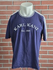 Karl Kani Y2K Short Sleeve Blue Crewneck T-Shirt Vintage Mens 2XL EUC