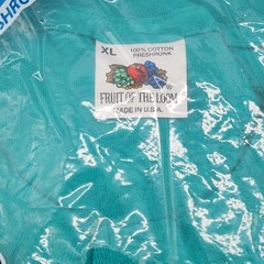 NOS Fruit Of The Loom Mens Sleveless With Pocket Shirt XL New Teal Vintage 1987