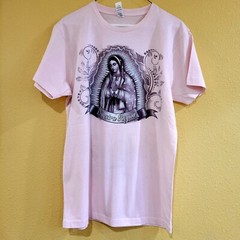 VIRGEN DE GUADALUPE T-SHIRT-size XL Pink. Glitter graphic print chest size 48