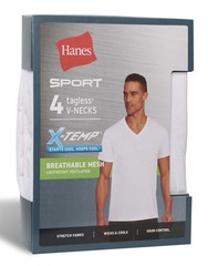 Men’s Hanes Ultimate 4-Pack X-Temp™ Mesh V-Neck Tees S